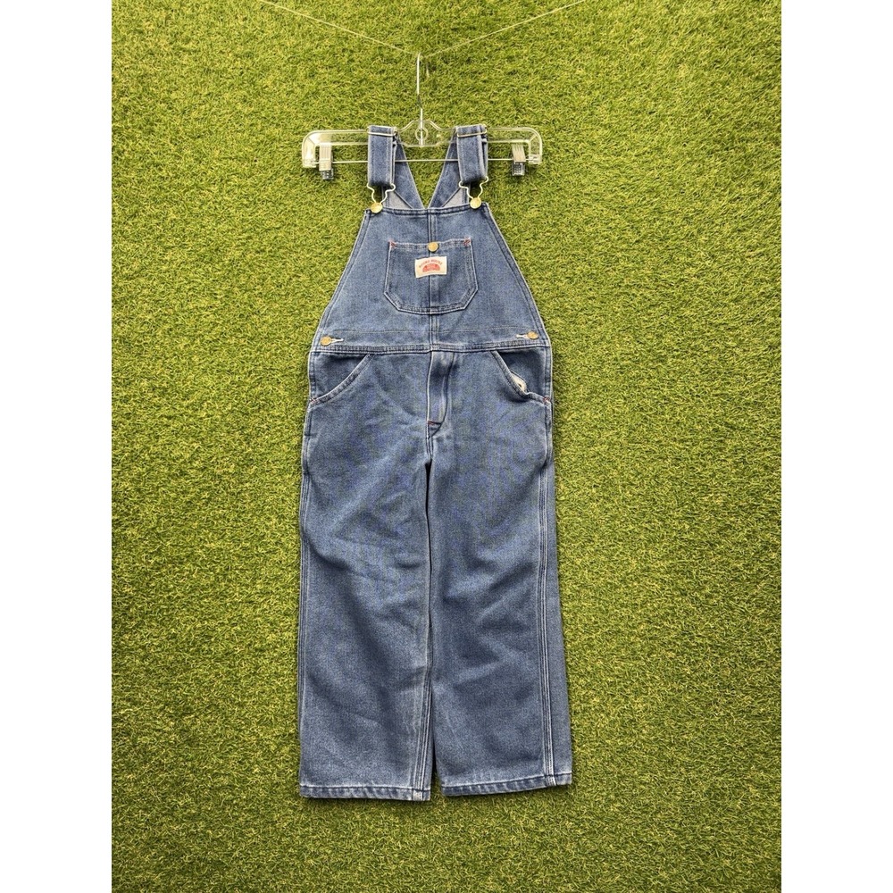 Round House Denim Bib Overalls Boys Size 6 yrs Made in USA Medium Wash Vintage
